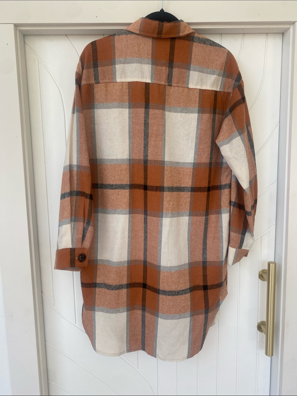 Source Unknown Rust and Cream Plaid Utility Jacket - Picture 2 of 3